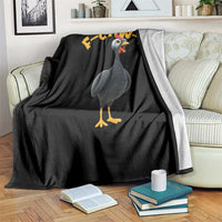 Funny F Caw F Guinea Fowl Throw Blanket Cartoon Guinea Bird Poultry Humor - Wonder Print Shop