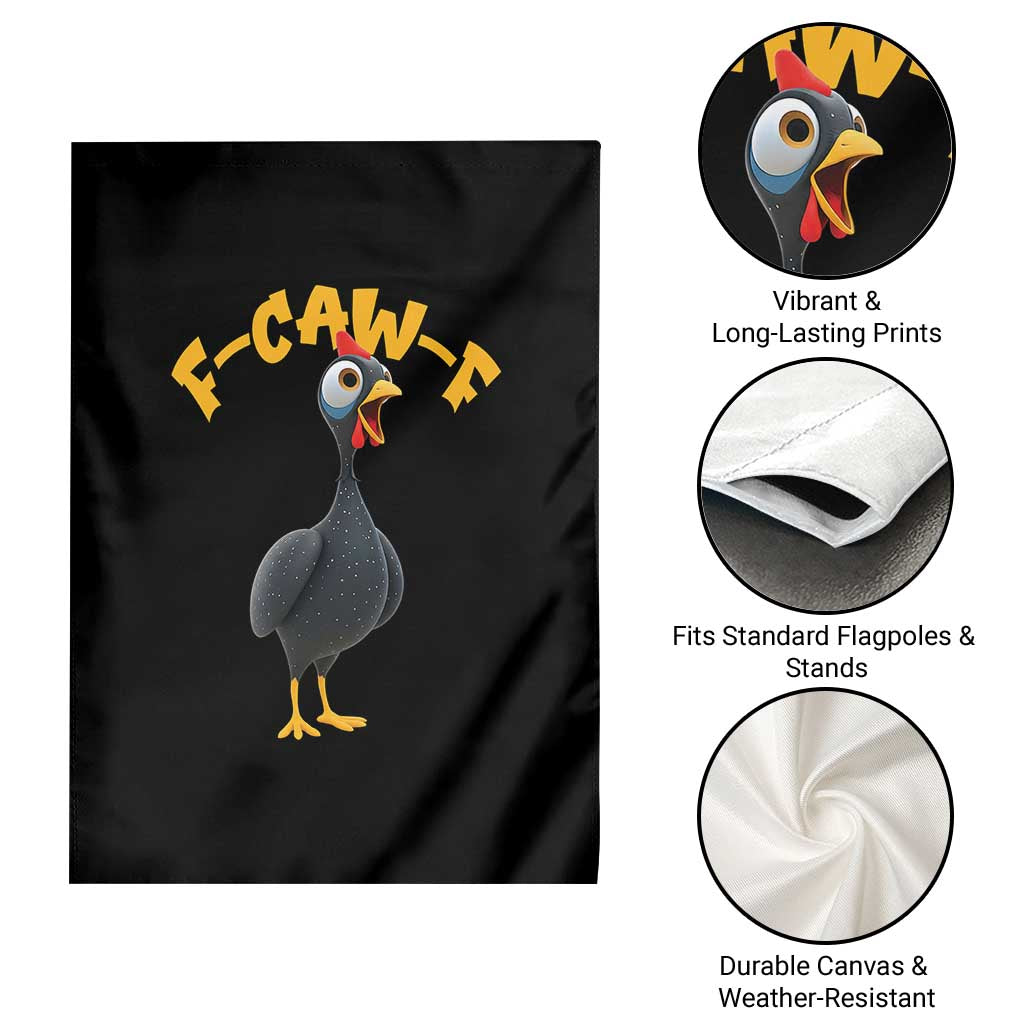 Funny F Caw F Guinea Fowl Garden Flag Cartoon Guinea Bird Poultry Humor - Wonder Print Shop