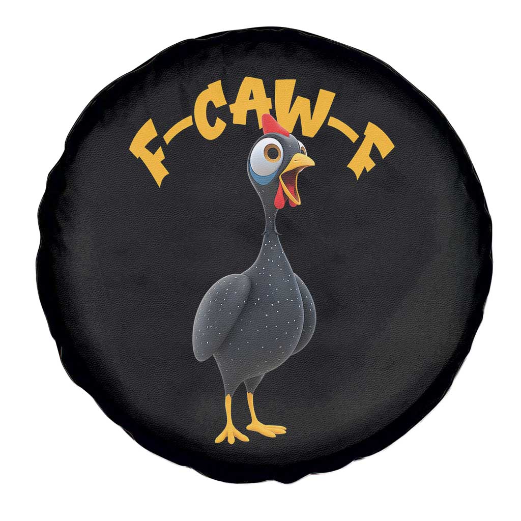 Funny F Caw F Guinea Fowl Spare Tire Cover Cartoon Guinea Bird Poultry Humor - Wonder Print Shop