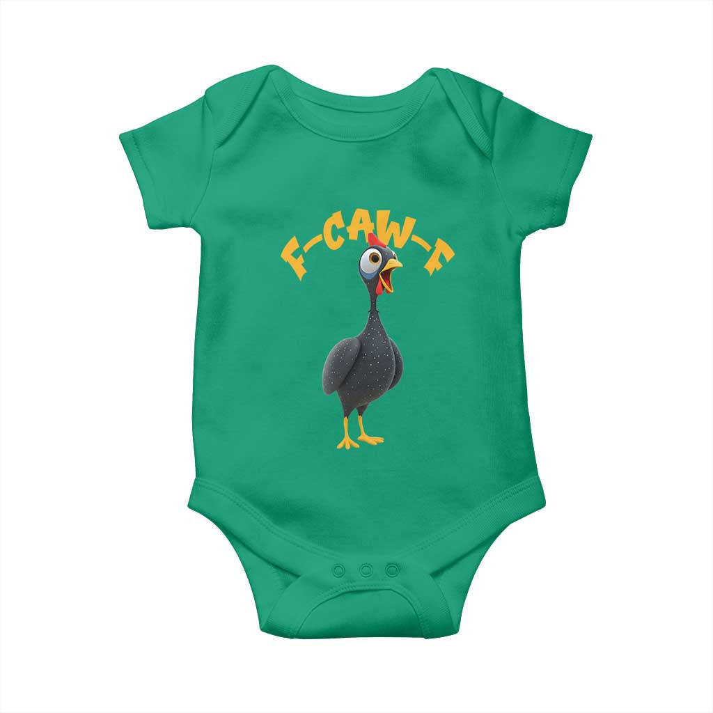 Funny F Caw F Guinea Fowl Baby Onesie Cartoon Guinea Bird Poultry Humor - Wonder Print Shop