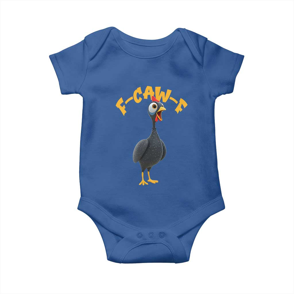 Funny F Caw F Guinea Fowl Baby Onesie Cartoon Guinea Bird Poultry Humor - Wonder Print Shop