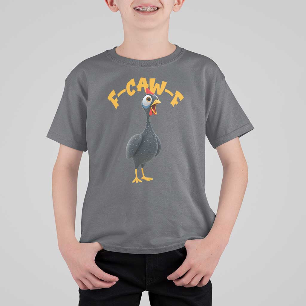 Funny F Caw F Guinea Fowl T Shirt For Kid Cartoon Guinea Bird Poultry Humor - Wonder Print Shop