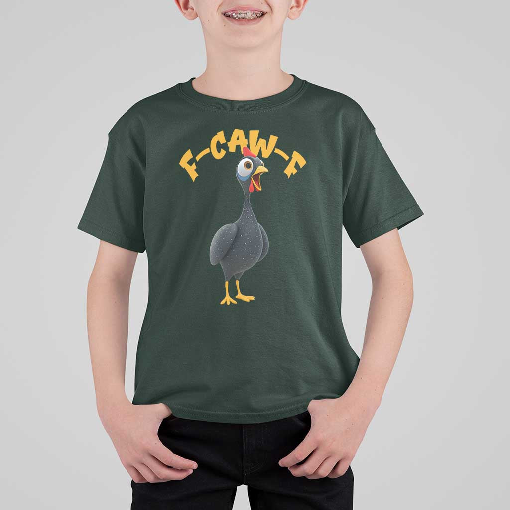 Funny F Caw F Guinea Fowl T Shirt For Kid Cartoon Guinea Bird Poultry Humor - Wonder Print Shop