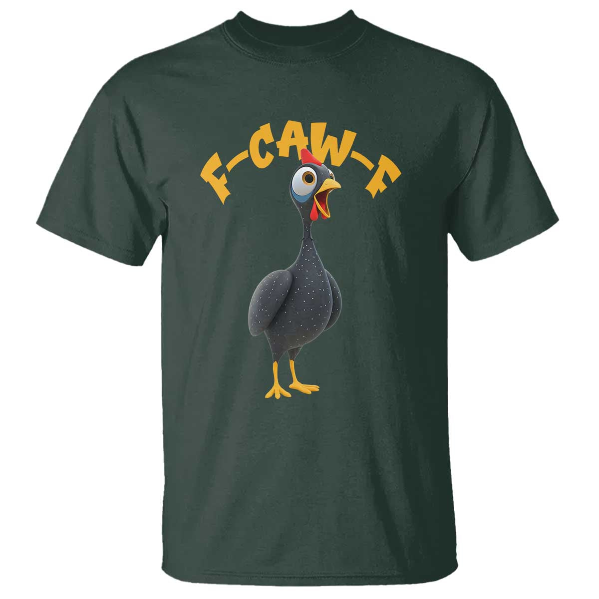 Funny F Caw F Guinea Fowl T Shirt Cartoon Guinea Bird Poultry Humor - Wonder Print Shop