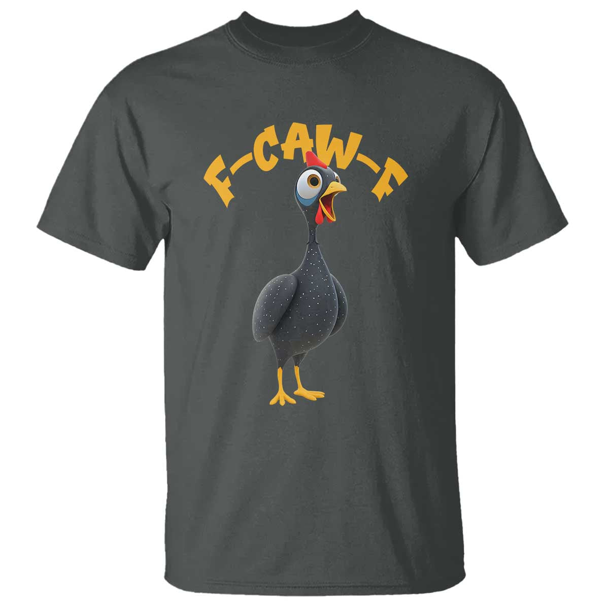 Funny F Caw F Guinea Fowl T Shirt Cartoon Guinea Bird Poultry Humor - Wonder Print Shop
