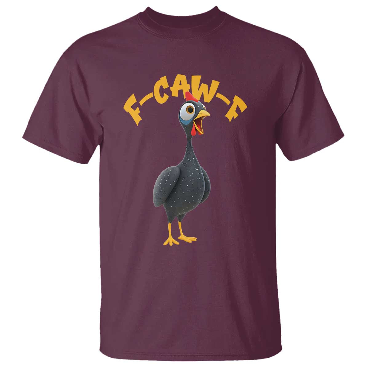 Funny F Caw F Guinea Fowl T Shirt Cartoon Guinea Bird Poultry Humor - Wonder Print Shop