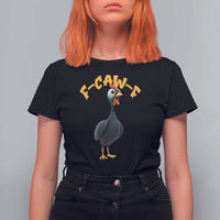 Funny F Caw F Guinea Fowl T Shirt For Women Cartoon Guinea Bird Poultry Humor - Wonder Print Shop