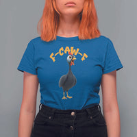 Funny F Caw F Guinea Fowl T Shirt For Women Cartoon Guinea Bird Poultry Humor - Wonder Print Shop
