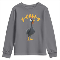 Funny F Caw F Guinea Fowl Youth Sweatshirt Cartoon Guinea Bird Poultry Humor - Wonder Print Shop