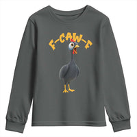 Funny F Caw F Guinea Fowl Youth Sweatshirt Cartoon Guinea Bird Poultry Humor - Wonder Print Shop