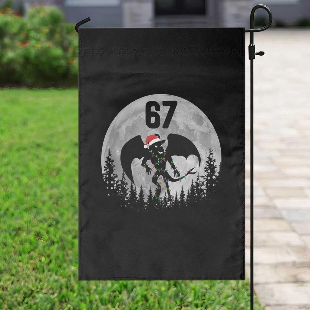 Funny Jersey Devil 67 Christmas Santa Hat Moon Night Stroll Garden Flag - Wonder Print Shop