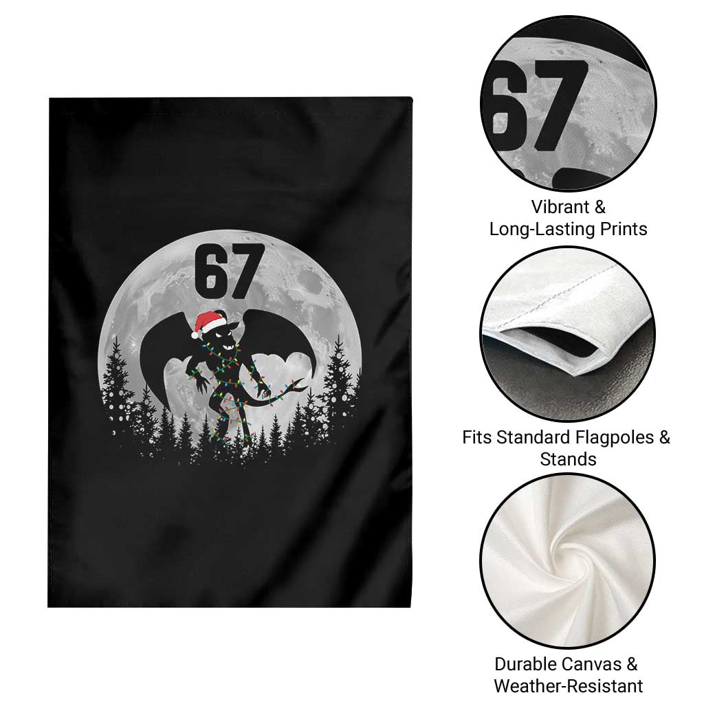 Funny Jersey Devil 67 Christmas Santa Hat Moon Night Stroll Garden Flag - Wonder Print Shop