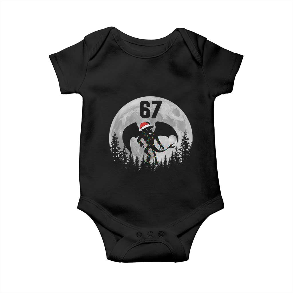 Funny Jersey Devil 67 Christmas Santa Hat Moon Night Stroll Baby Onesie - Wonder Print Shop