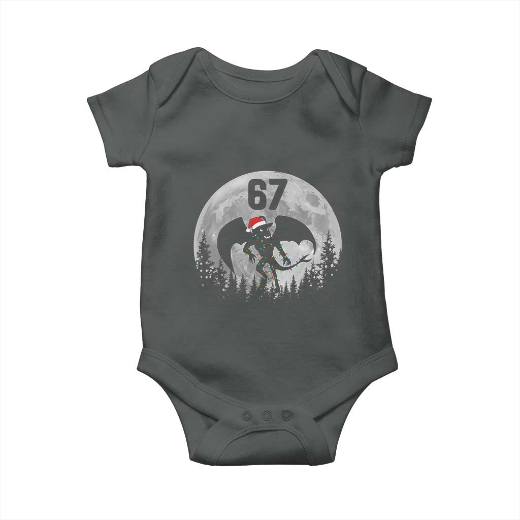 Funny Jersey Devil 67 Christmas Santa Hat Moon Night Stroll Baby Onesie - Wonder Print Shop