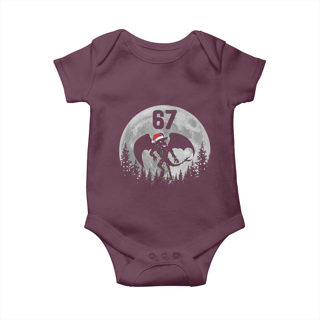 Funny Jersey Devil 67 Christmas Santa Hat Moon Night Stroll Baby Onesie - Wonder Print Shop