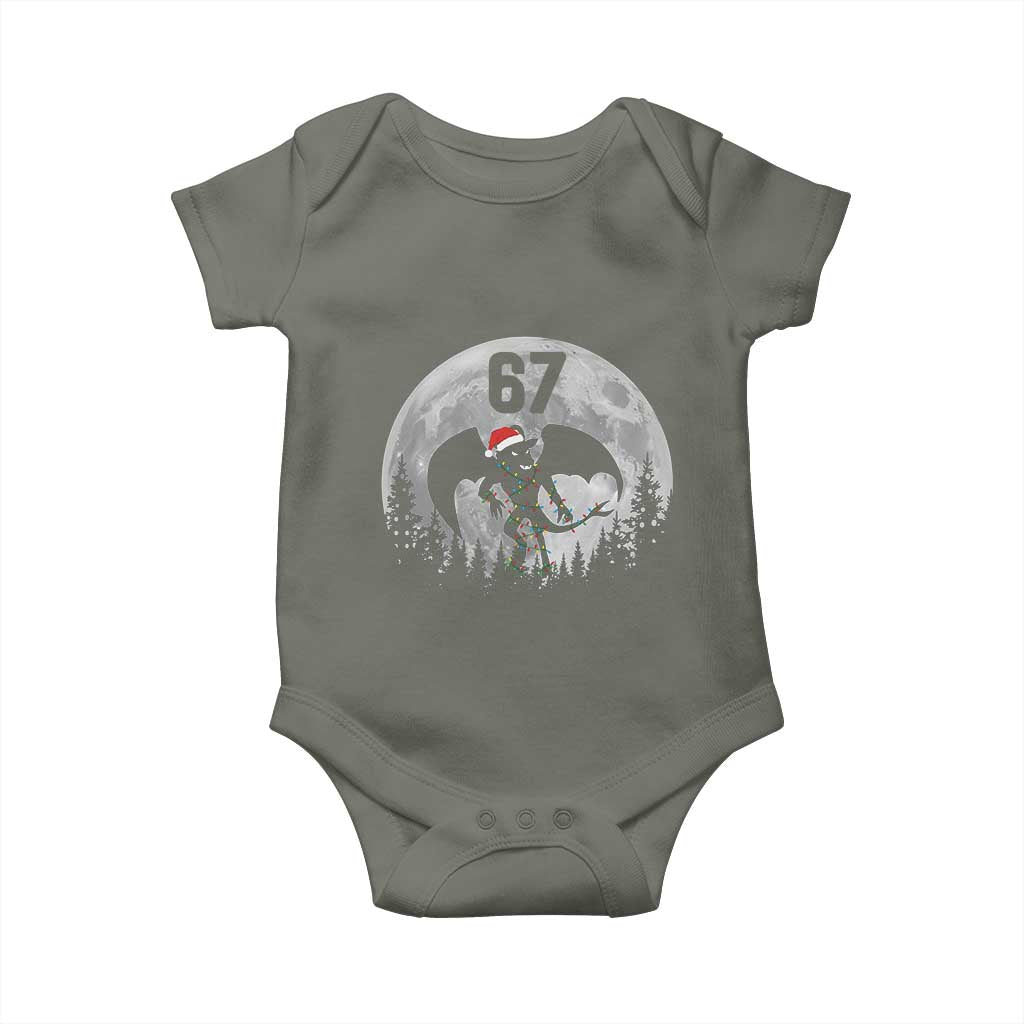 Funny Jersey Devil 67 Christmas Santa Hat Moon Night Stroll Baby Onesie - Wonder Print Shop