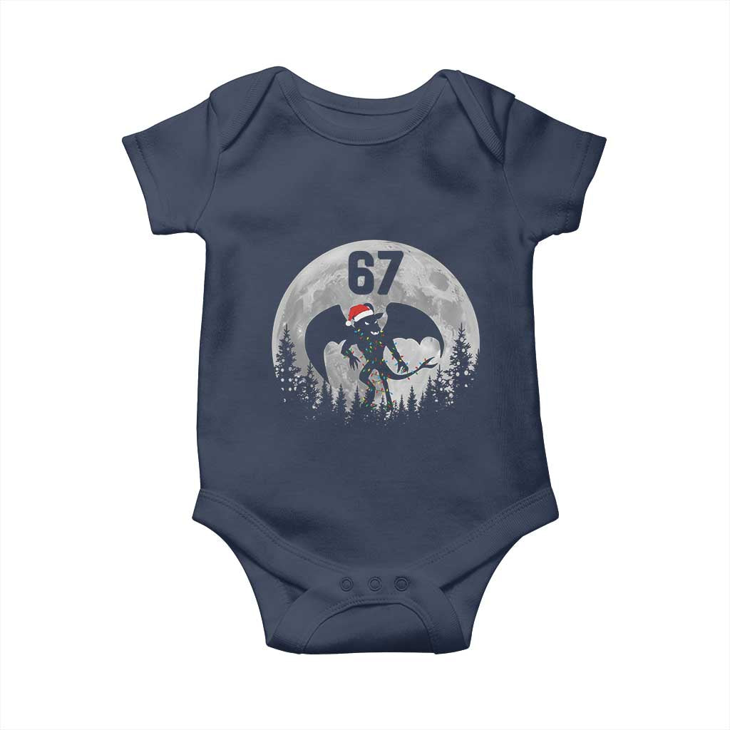 Funny Jersey Devil 67 Christmas Santa Hat Moon Night Stroll Baby Onesie - Wonder Print Shop