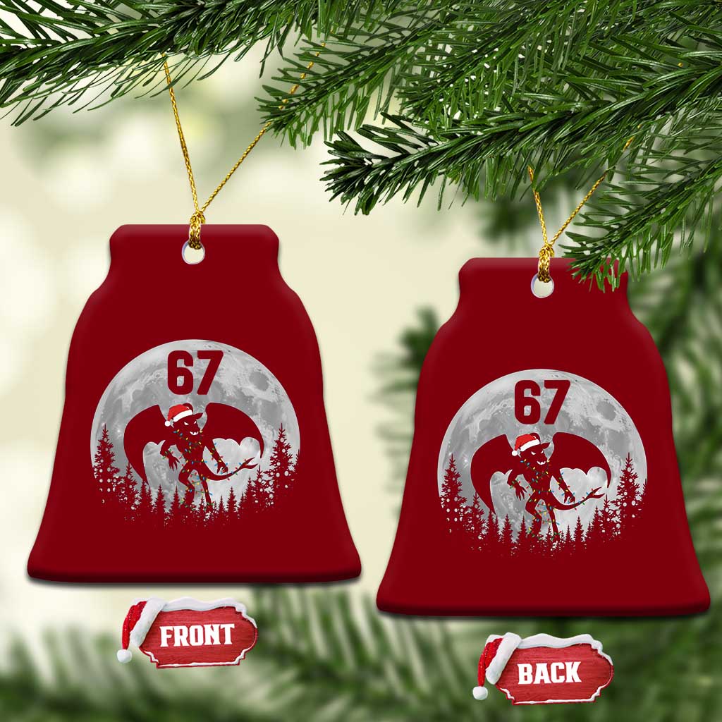 Funny Jersey Devil 67 Christmas Santa Hat Moon Night Stroll Ceramic Ornament - Wonder Print Shop