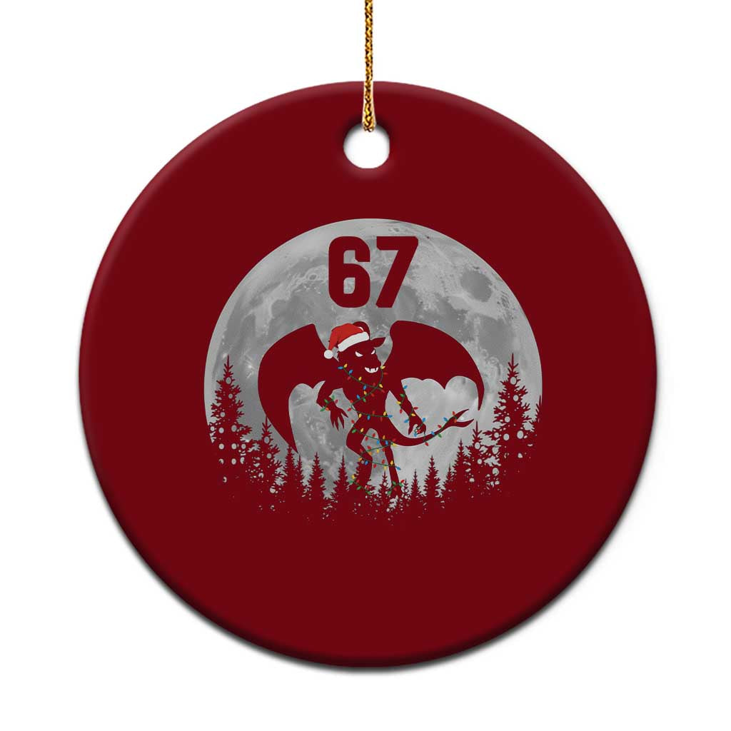 Funny Jersey Devil 67 Christmas Santa Hat Moon Night Stroll Ceramic Ornament - Wonder Print Shop