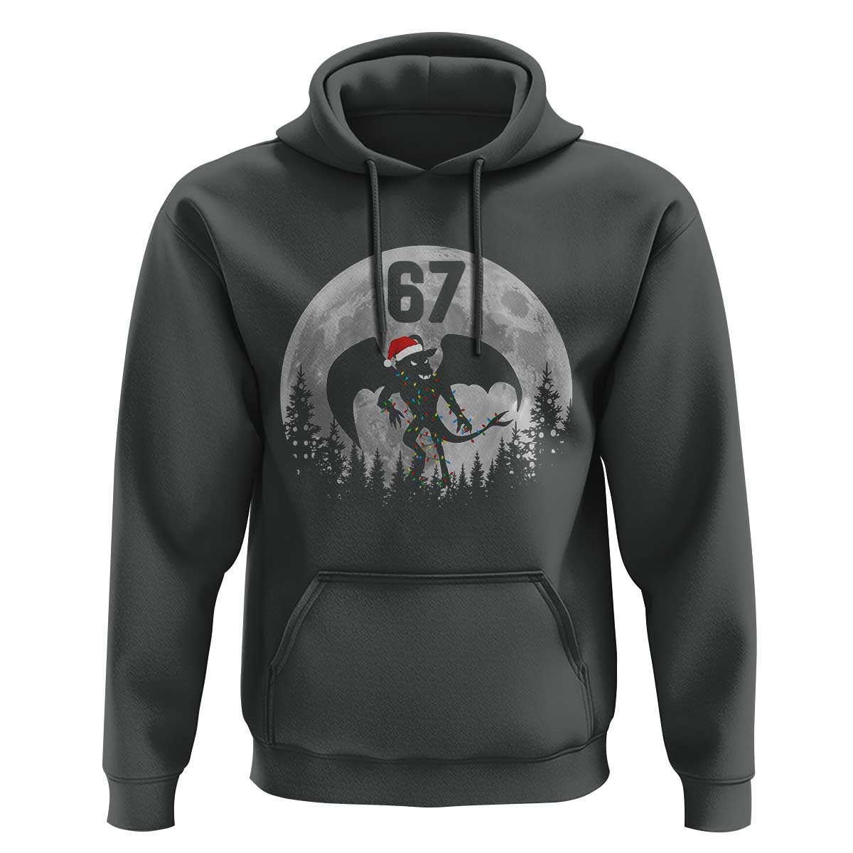 Funny Jersey Devil 67 Christmas Santa Hat Moon Night Stroll Hoodie - Wonder Print Shop