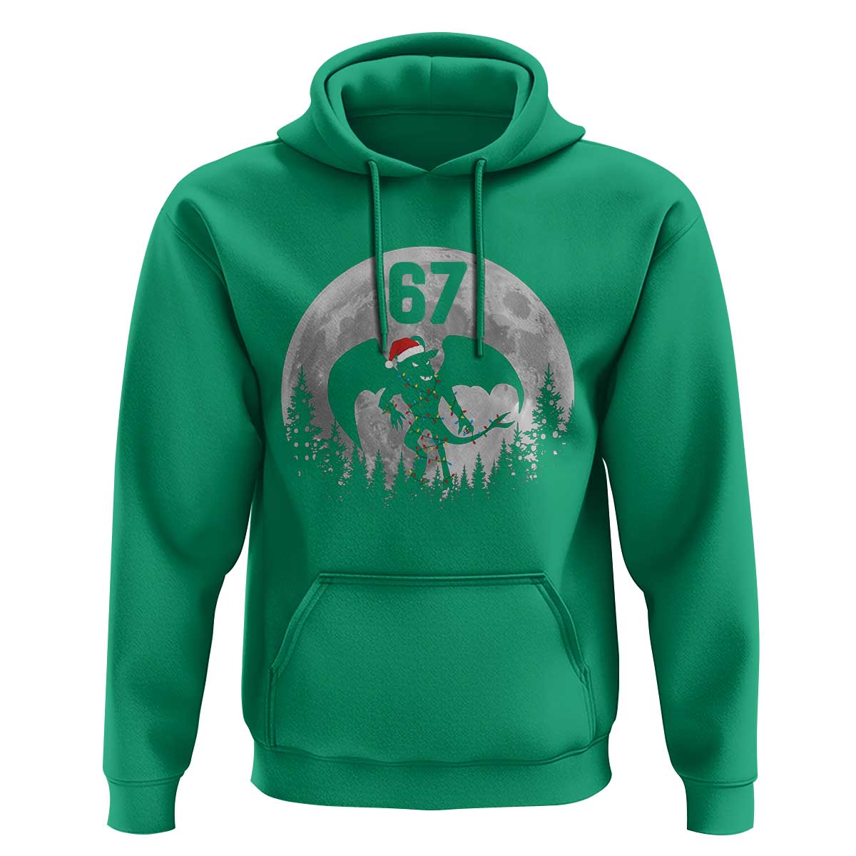 Funny Jersey Devil 67 Christmas Santa Hat Moon Night Stroll Hoodie - Wonder Print Shop