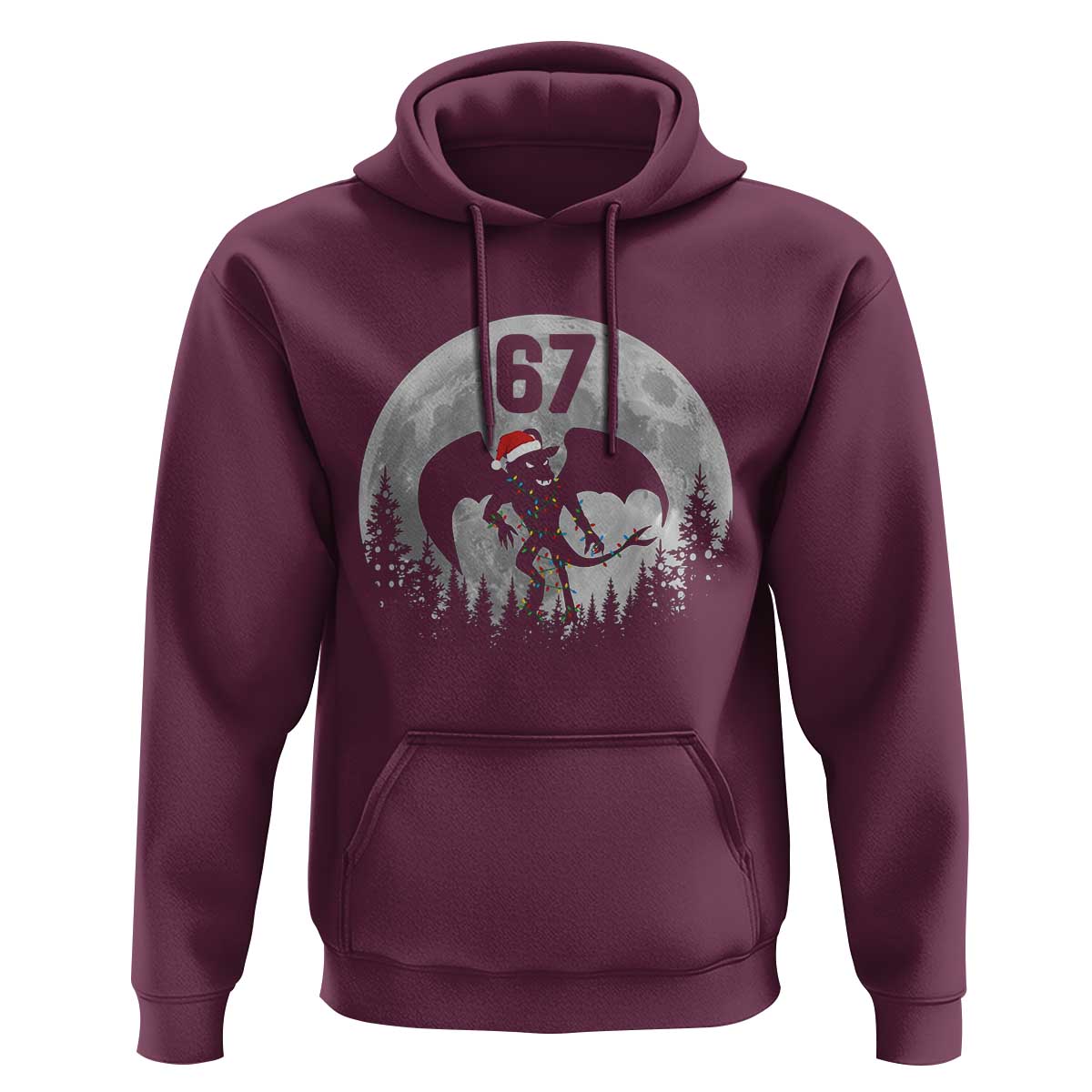 Funny Jersey Devil 67 Christmas Santa Hat Moon Night Stroll Hoodie - Wonder Print Shop