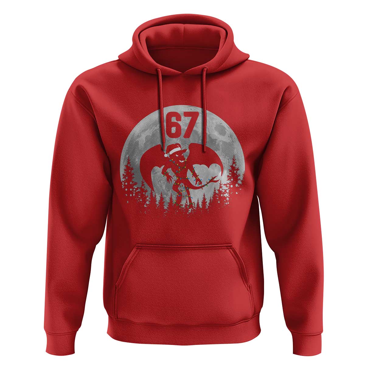 Funny Jersey Devil 67 Christmas Santa Hat Moon Night Stroll Hoodie - Wonder Print Shop