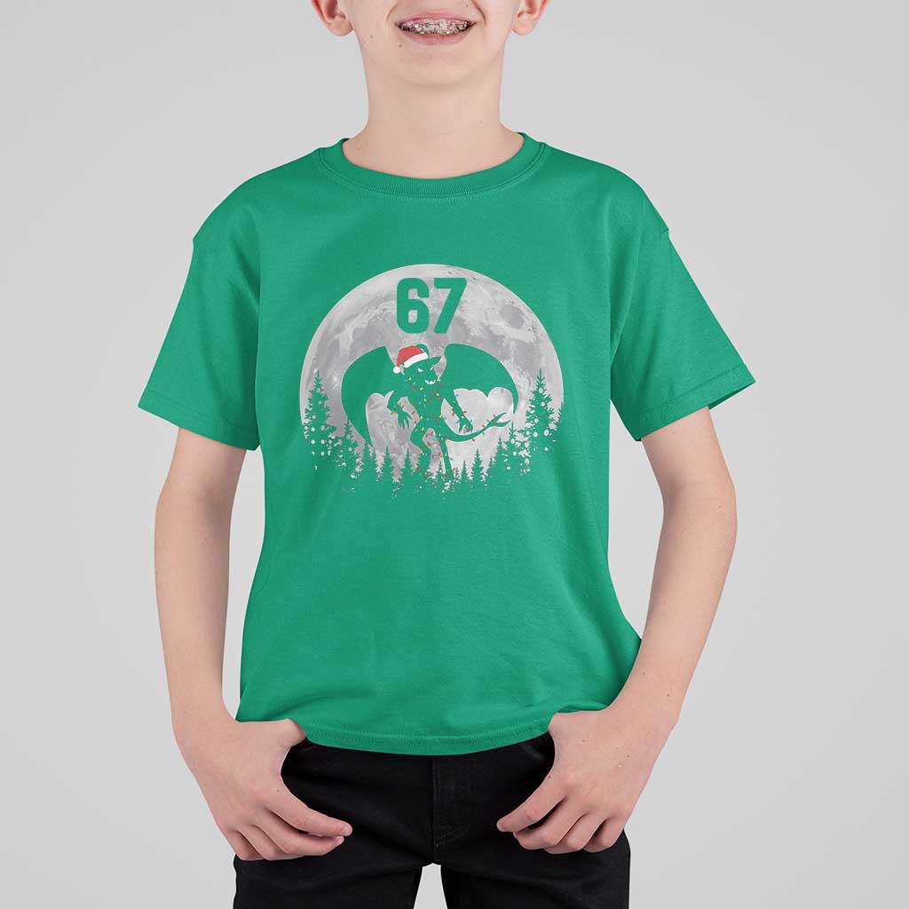 Funny Jersey Devil 67 Christmas Santa Hat Moon Night Stroll T Shirt For Kid - Wonder Print Shop