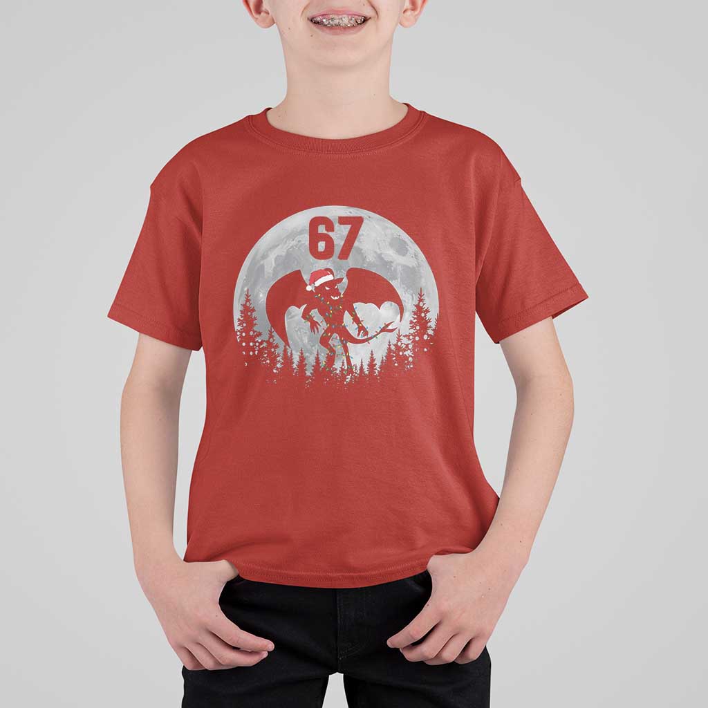 Funny Jersey Devil 67 Christmas Santa Hat Moon Night Stroll T Shirt For Kid - Wonder Print Shop