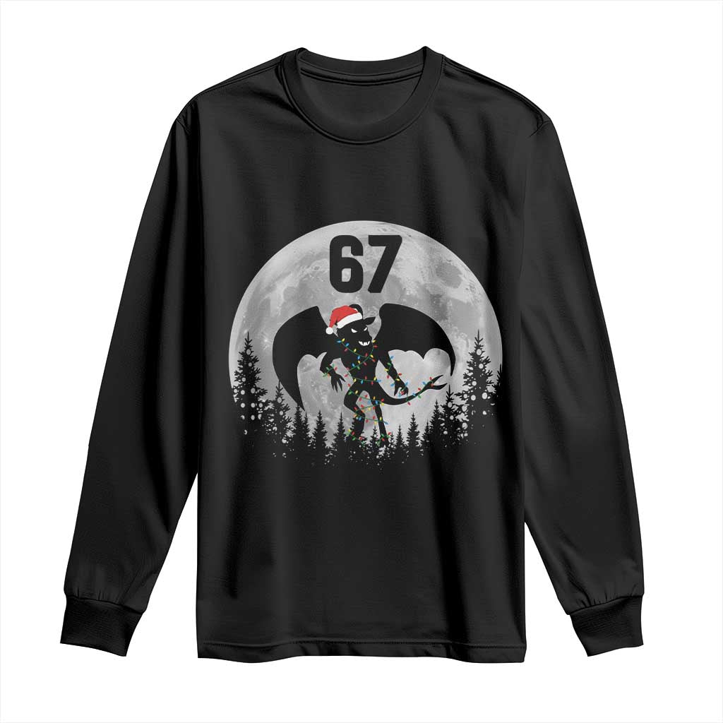Funny Jersey Devil 67 Christmas Santa Hat Moon Night Stroll Long Sleeve Shirt - Wonder Print Shop