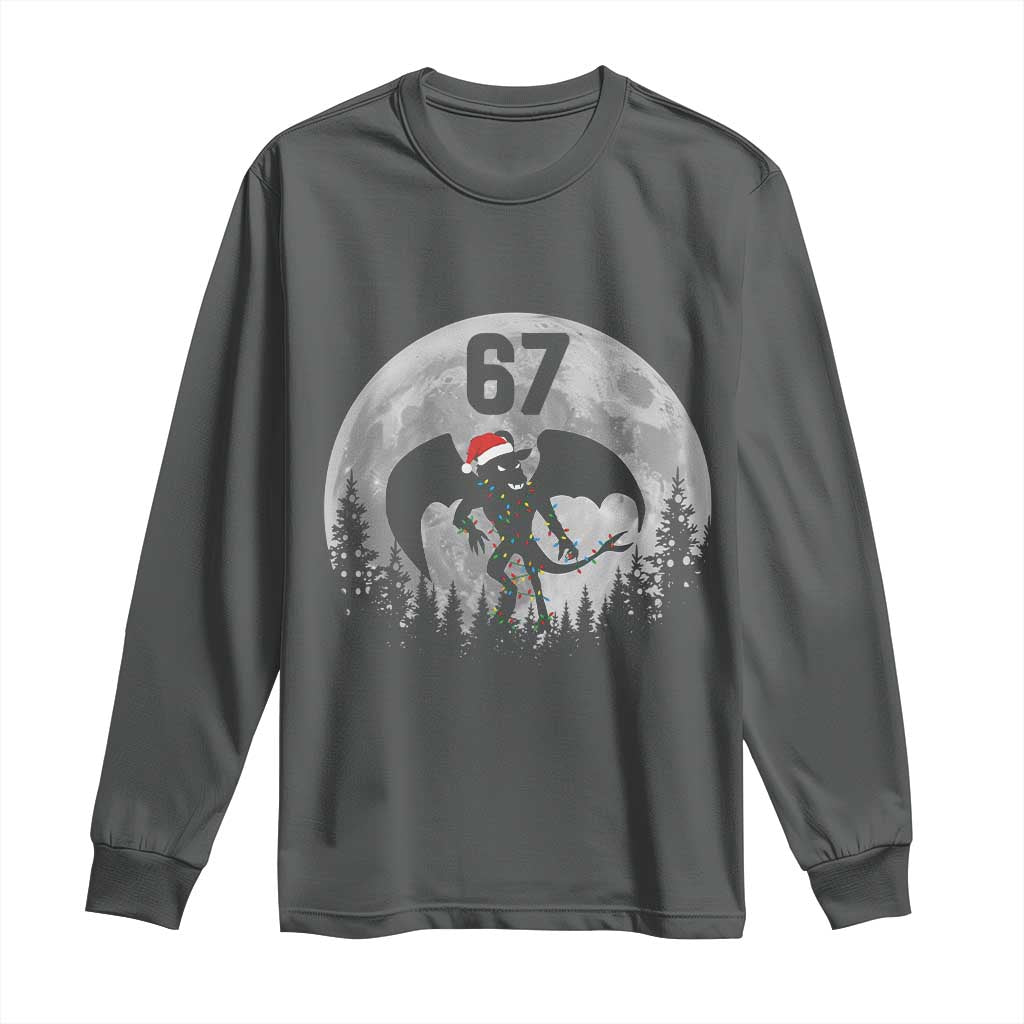 Funny Jersey Devil 67 Christmas Santa Hat Moon Night Stroll Long Sleeve Shirt - Wonder Print Shop