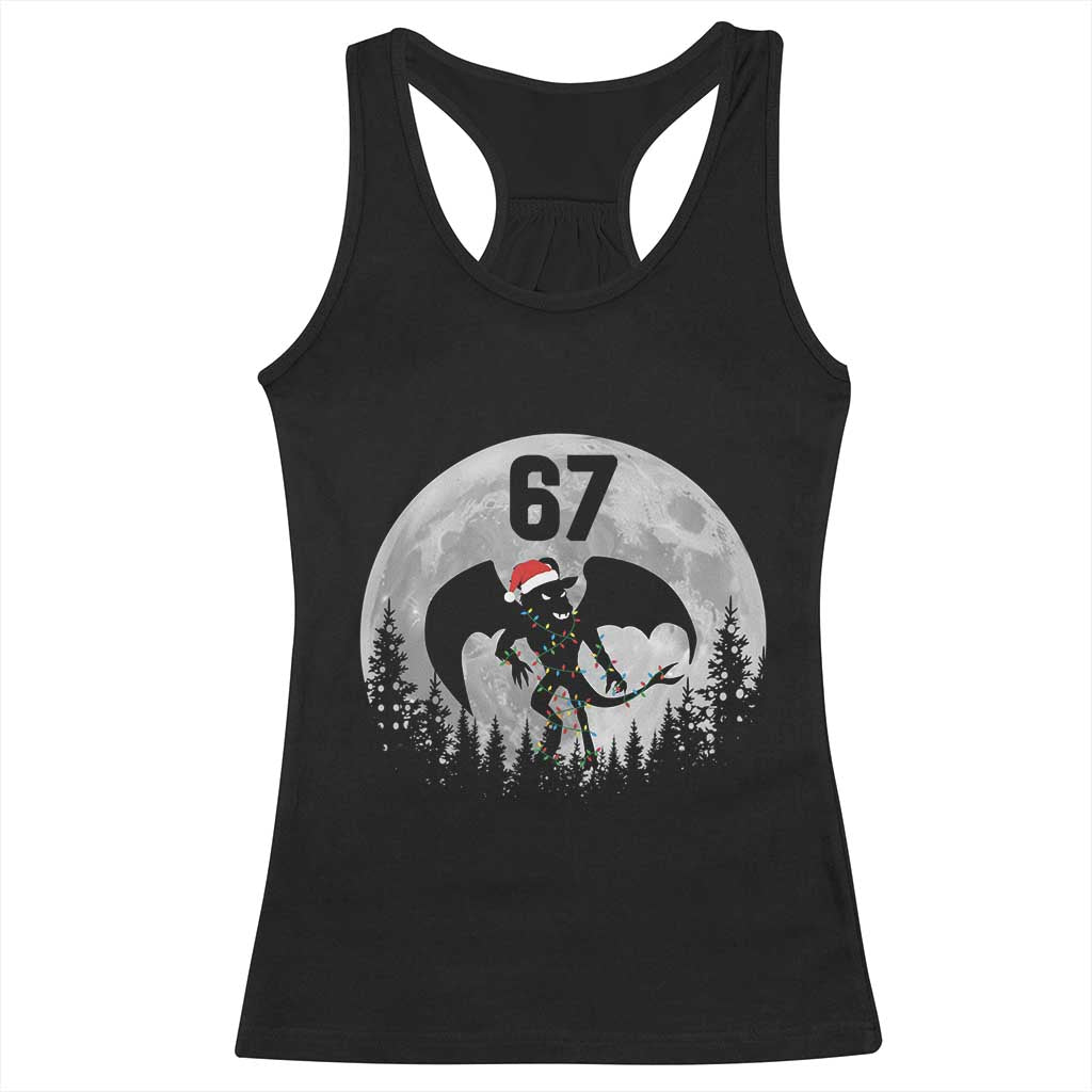 Funny Jersey Devil 67 Christmas Santa Hat Moon Night Stroll Racerback Tank Top - Wonder Print Shop