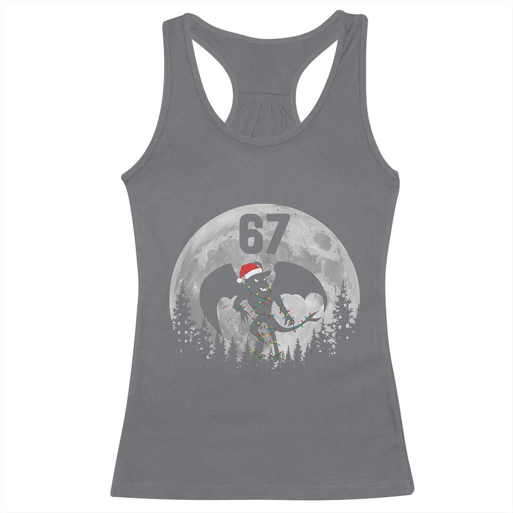 Funny Jersey Devil 67 Christmas Santa Hat Moon Night Stroll Racerback Tank Top - Wonder Print Shop