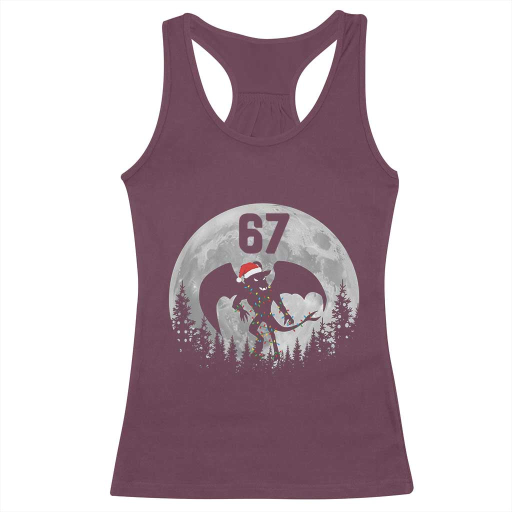 Funny Jersey Devil 67 Christmas Santa Hat Moon Night Stroll Racerback Tank Top - Wonder Print Shop