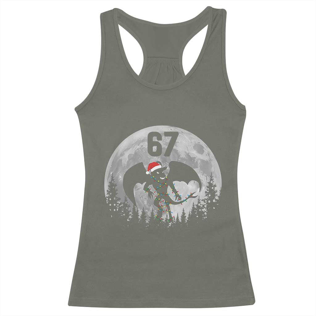 Funny Jersey Devil 67 Christmas Santa Hat Moon Night Stroll Racerback Tank Top - Wonder Print Shop