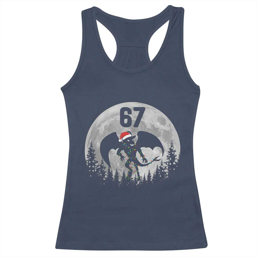 Funny Jersey Devil 67 Christmas Santa Hat Moon Night Stroll Racerback Tank Top - Wonder Print Shop