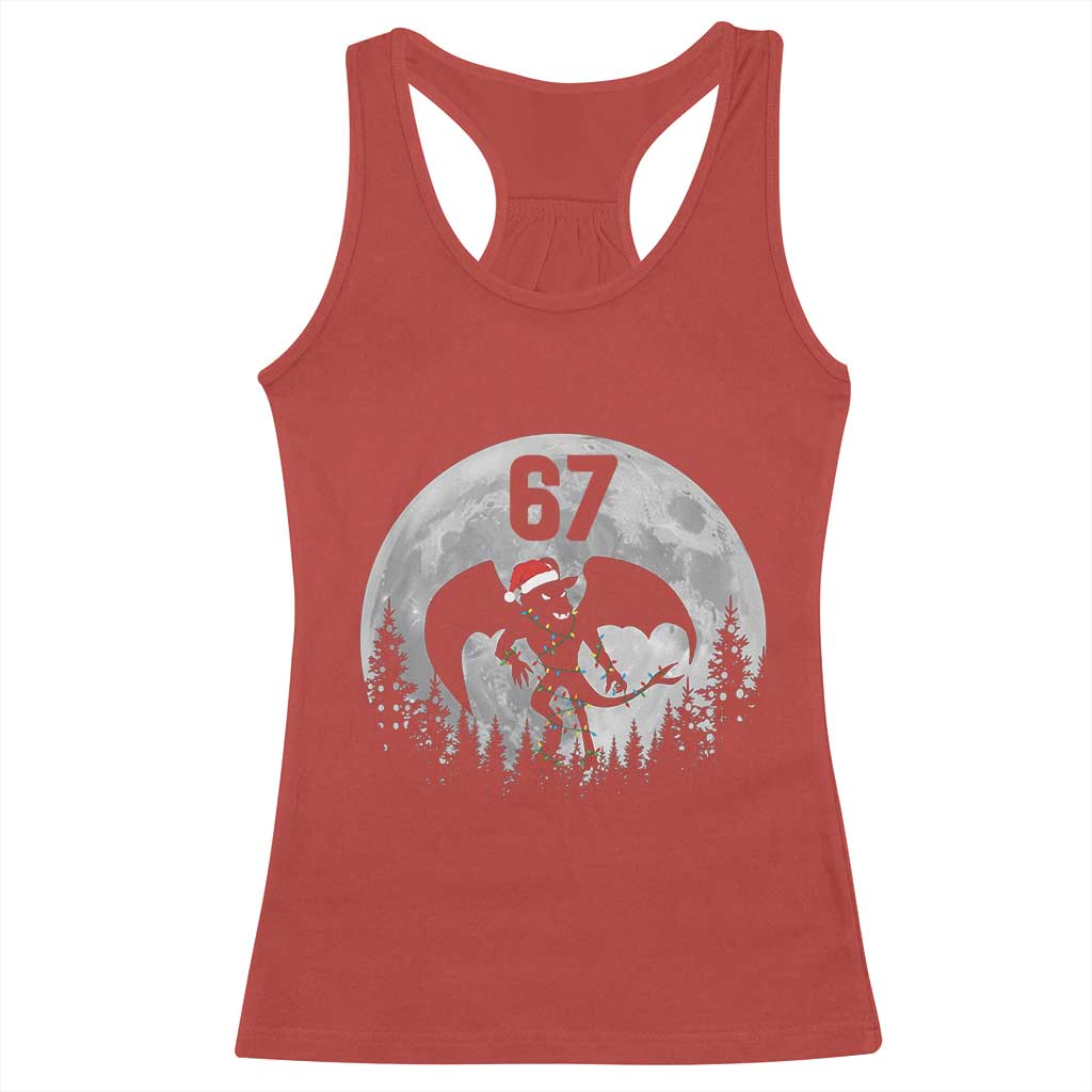Funny Jersey Devil 67 Christmas Santa Hat Moon Night Stroll Racerback Tank Top - Wonder Print Shop