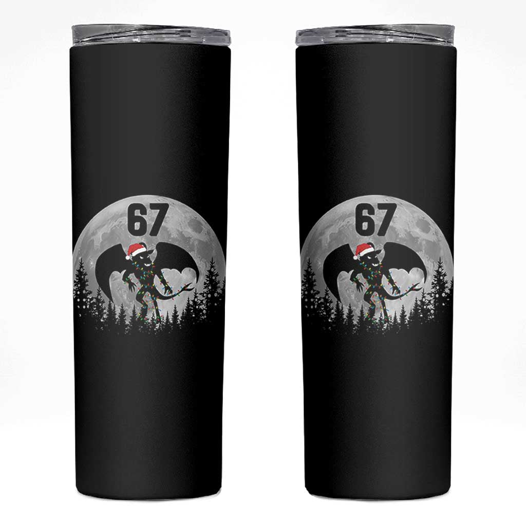 Funny Jersey Devil 67 Christmas Santa Hat Moon Night Stroll Skinny Tumbler - Wonder Print Shop