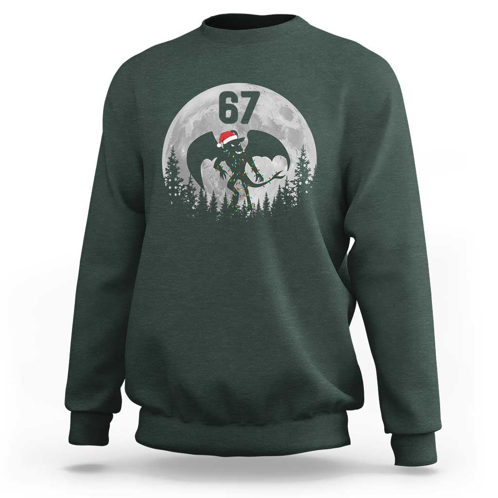 Funny Jersey Devil 67 Christmas Santa Hat Moon Night Stroll Sweatshirt - Wonder Print Shop