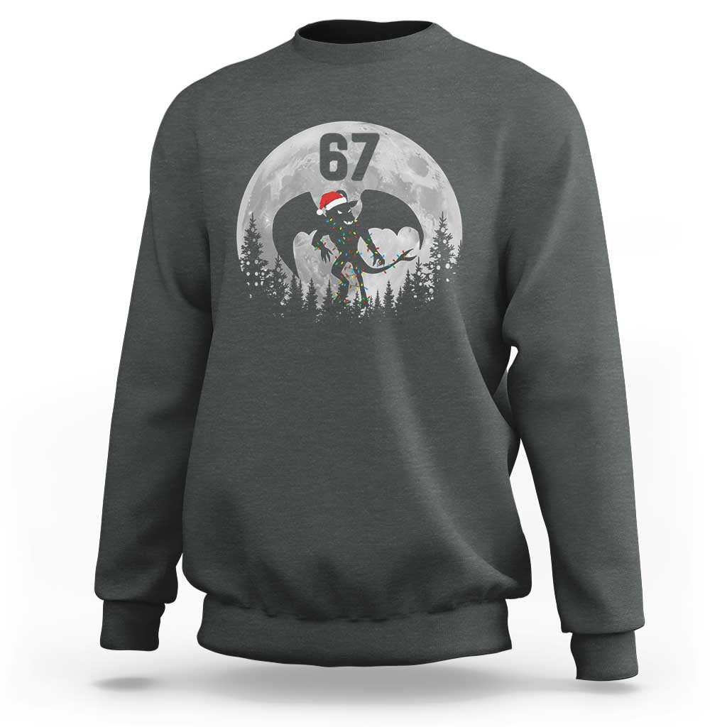 Funny Jersey Devil 67 Christmas Santa Hat Moon Night Stroll Sweatshirt - Wonder Print Shop