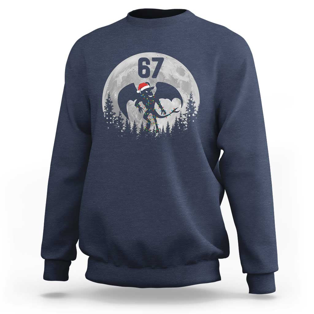 Funny Jersey Devil 67 Christmas Santa Hat Moon Night Stroll Sweatshirt - Wonder Print Shop