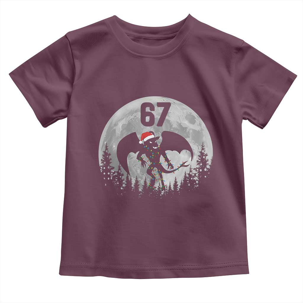 Funny Jersey Devil 67 Christmas Santa Hat Moon Night Stroll Toddler T Shirt - Wonder Print Shop