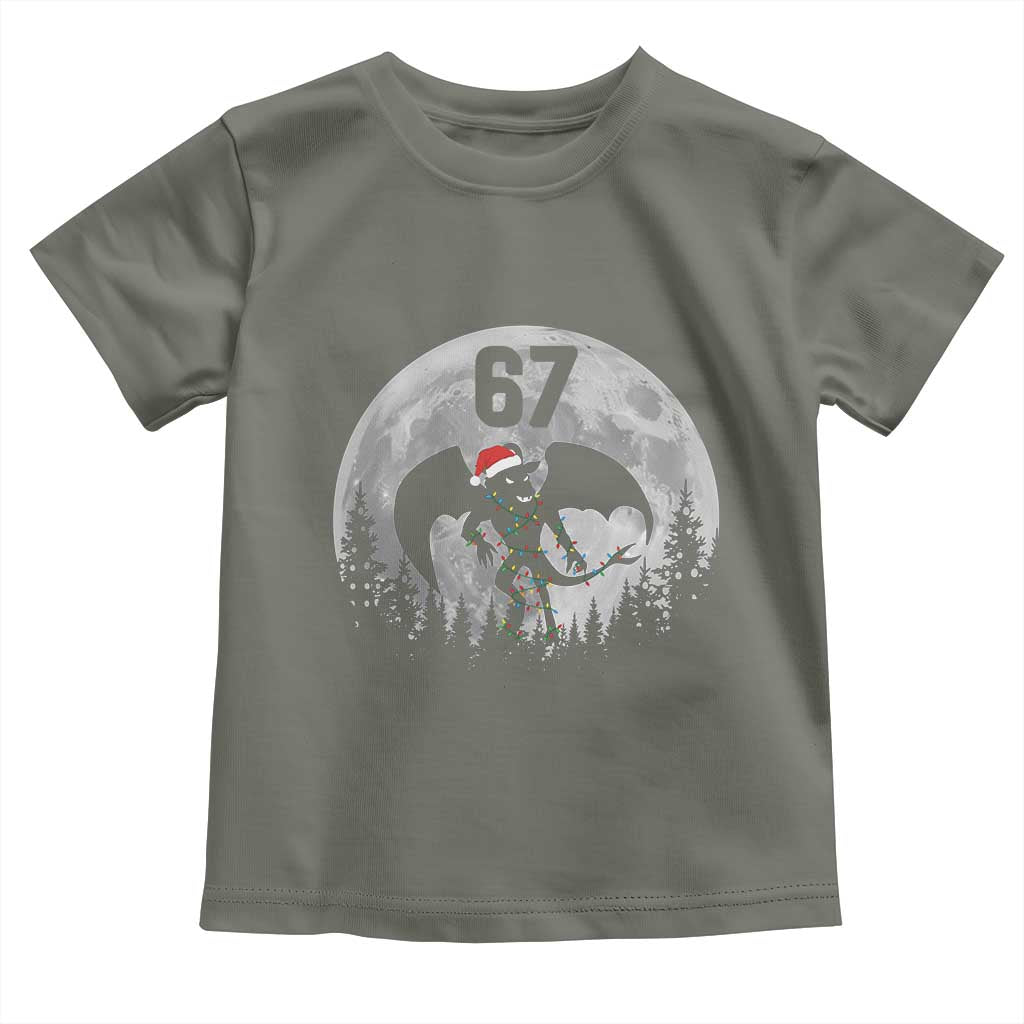 Funny Jersey Devil 67 Christmas Santa Hat Moon Night Stroll Toddler T Shirt - Wonder Print Shop
