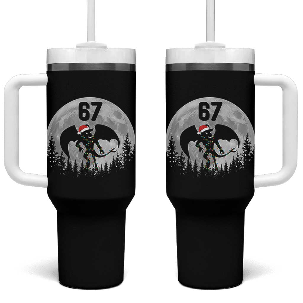 Funny Jersey Devil 67 Christmas Santa Hat Moon Night Stroll Tumbler With Handle - Wonder Print Shop