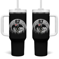 Funny Jersey Devil 67 Christmas Santa Hat Moon Night Stroll Tumbler With Handle - Wonder Print Shop