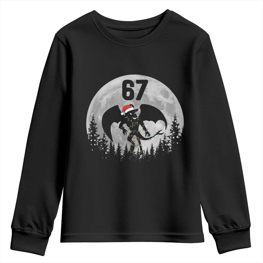 Funny Jersey Devil 67 Christmas Santa Hat Moon Night Stroll Youth Sweatshirt - Wonder Print Shop