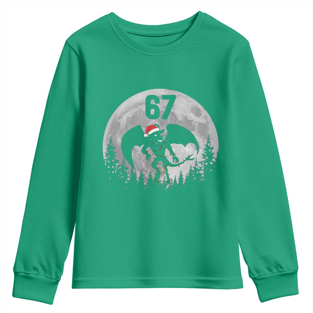Funny Jersey Devil 67 Christmas Santa Hat Moon Night Stroll Youth Sweatshirt - Wonder Print Shop