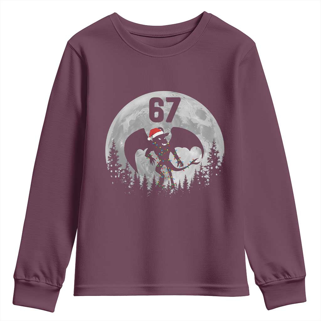 Funny Jersey Devil 67 Christmas Santa Hat Moon Night Stroll Youth Sweatshirt - Wonder Print Shop