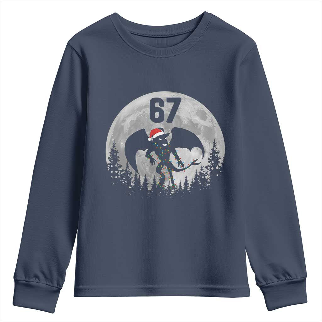 Funny Jersey Devil 67 Christmas Santa Hat Moon Night Stroll Youth Sweatshirt - Wonder Print Shop