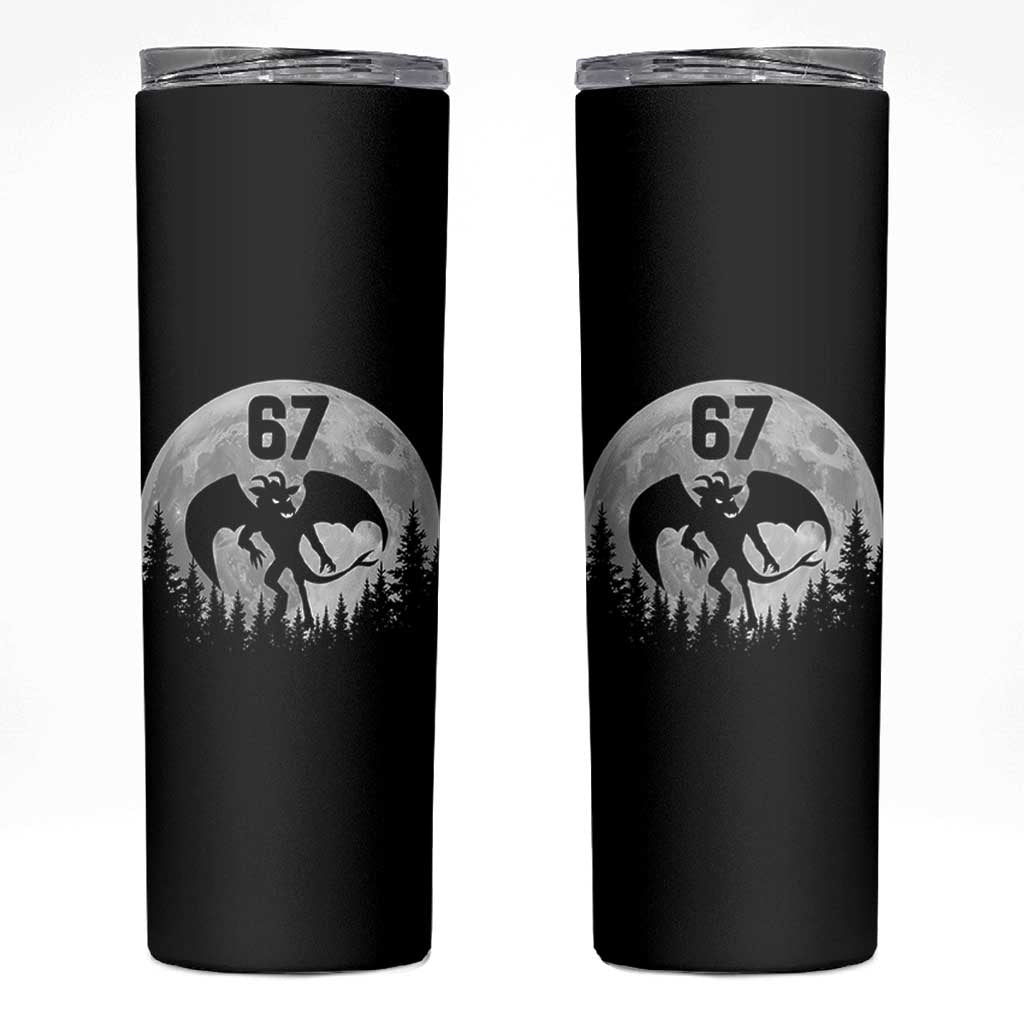 Funny Jersey Devil 67 Moon Night Stroll Skinny Tumbler - Wonder Print Shop